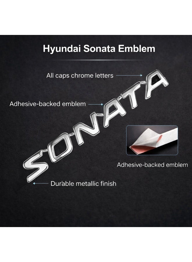 Sonata Hyundai Sonata Chrome Emblem Badge Replacement – 3D Premium Metal Trunk Logo Lettering, Adhesive Backed, Durable Exterior Decal for Sonata - Image 4